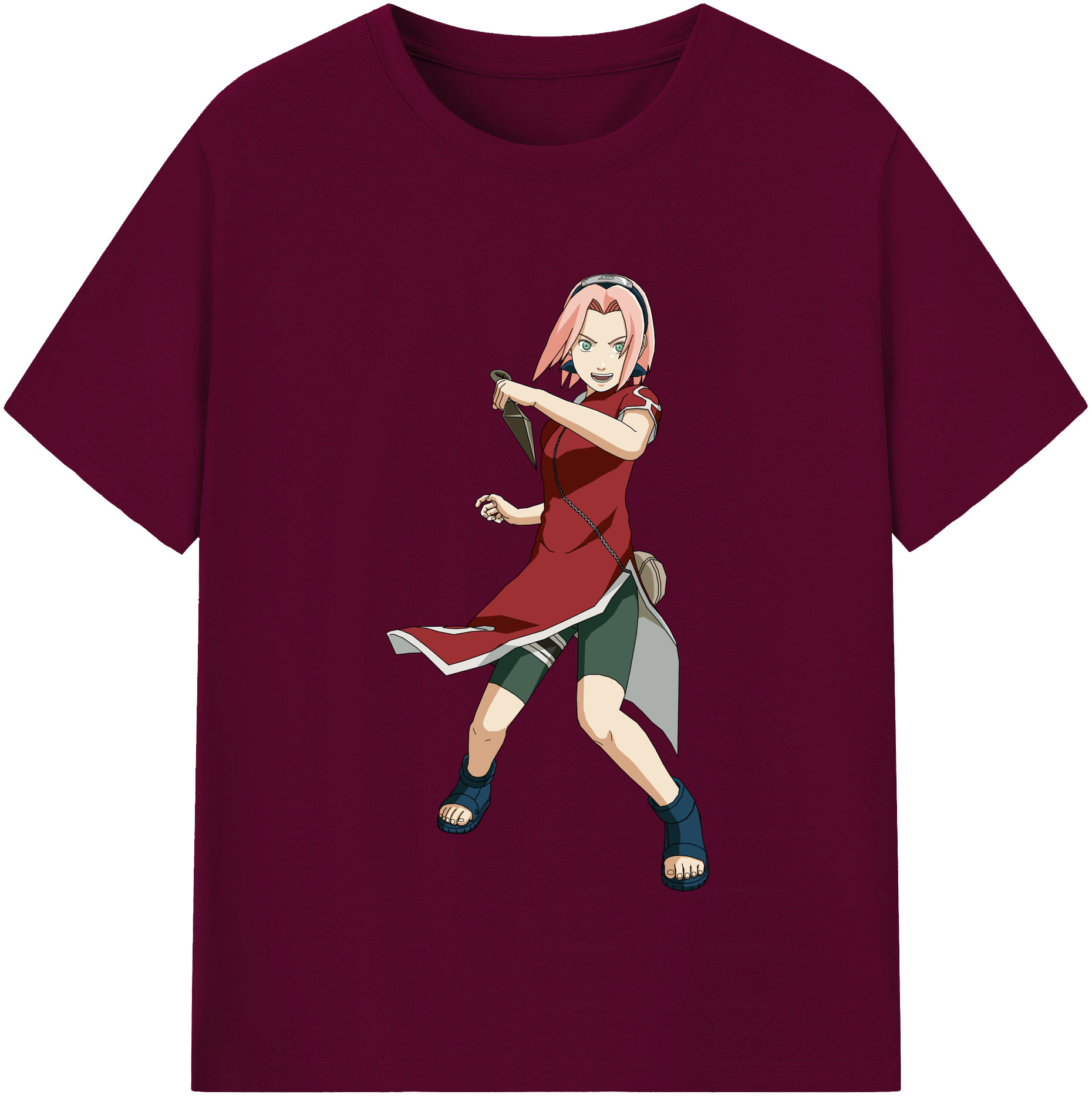 （画像用） NARUTO -ナルト- 春野サクラ Haruno Sakura レディースカジュアルプリントTシャツ（綿100％）